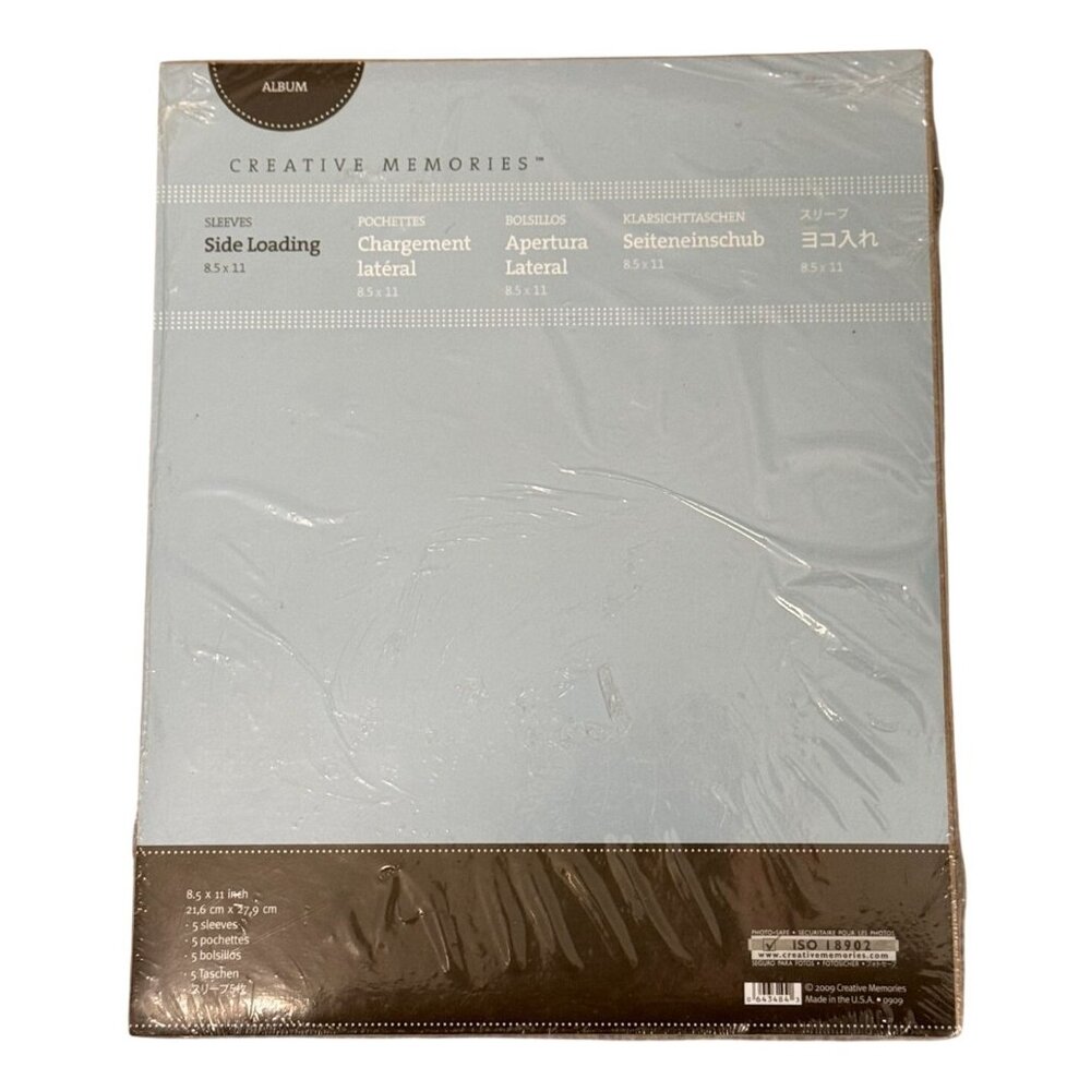 Creative Memories Side Loading Sleeves 8.5 x 11 Pack of 5 Sleeves New Sealed
